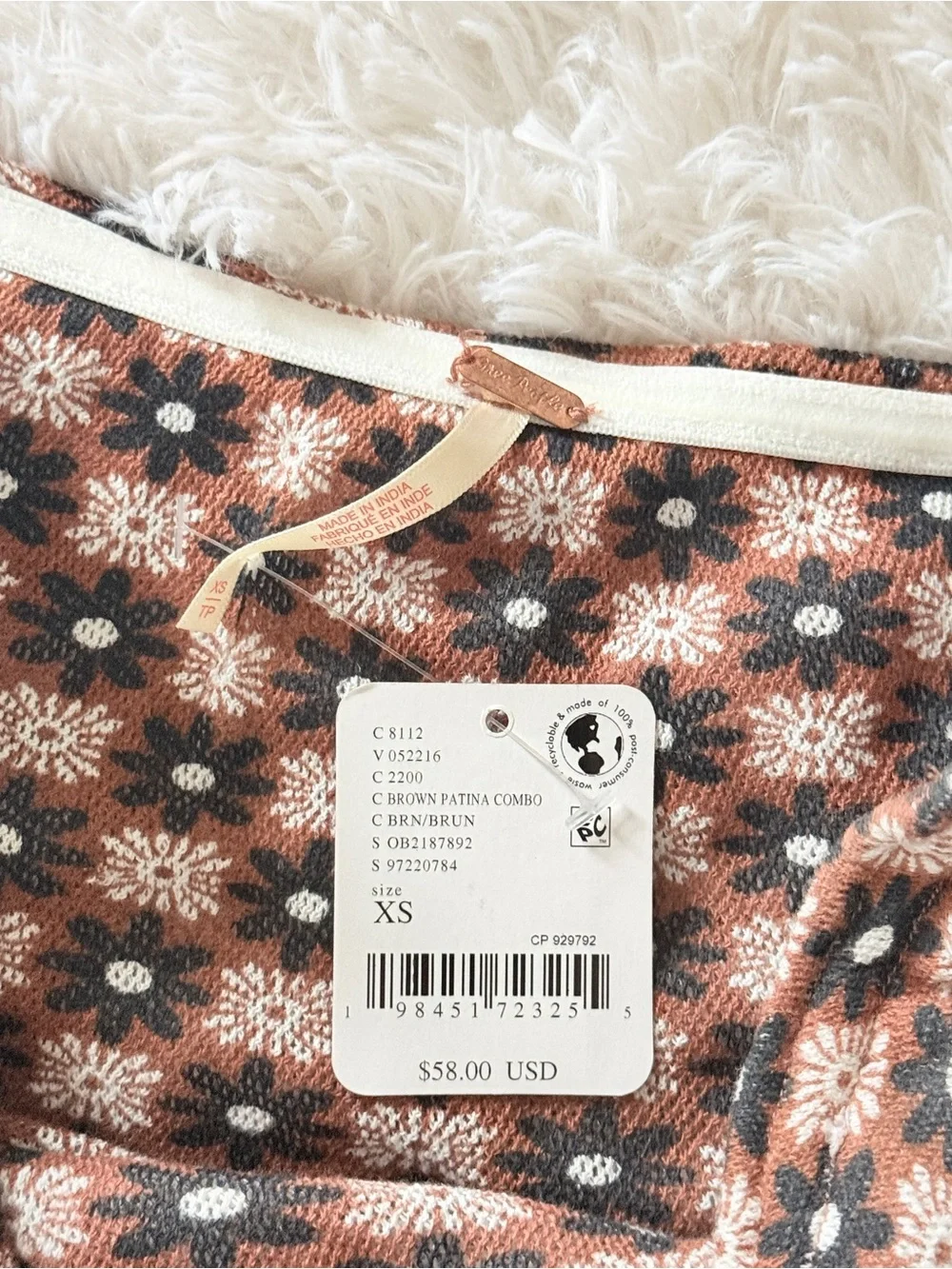New with Tags Free People Patterned Tube Top Size XS